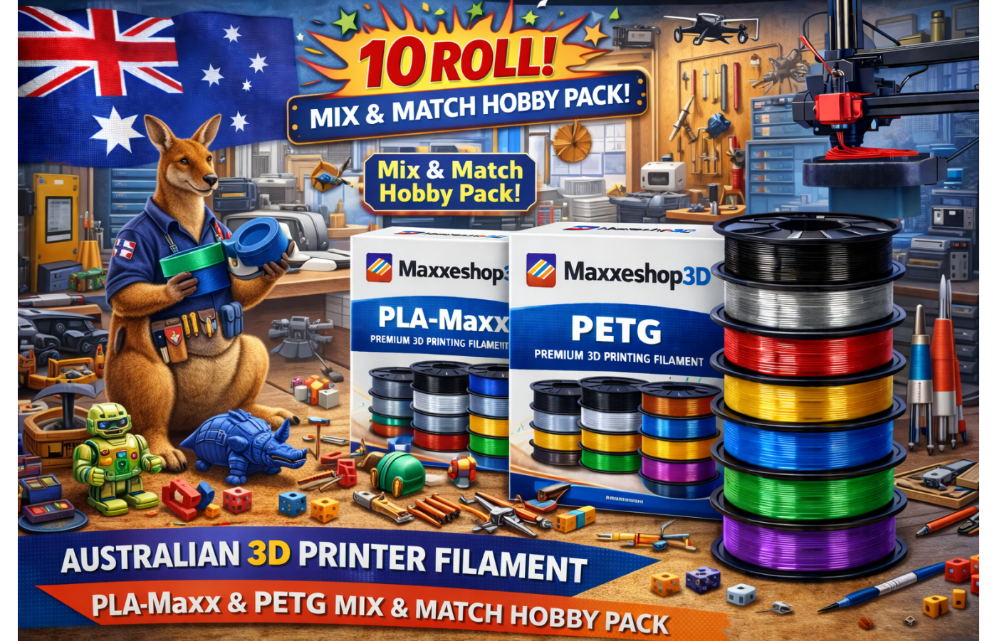 Mix & Match 10 PLA or PETG Spools