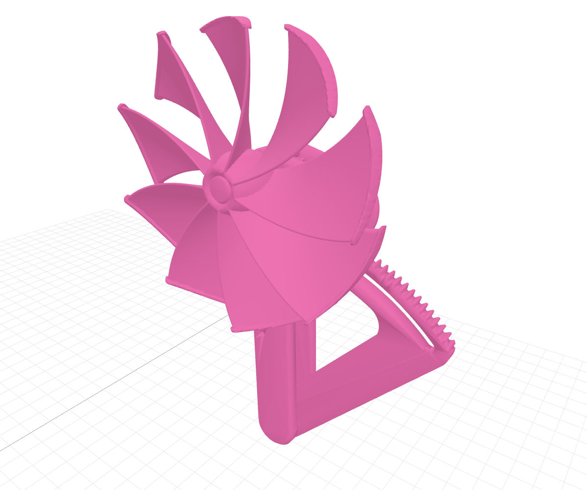 Squeeze Powered Flywheel Fan